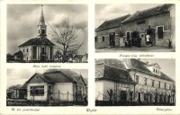 Dejtár, Római katolikus templom, M. kir. postahivatal, Községháza, Hangya fogyasztási szövetkezet üzlete