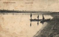 Dombrád, Tisza parti részlet, csónakázók. Hetényi Lajos fényképész felvétele (fl)
