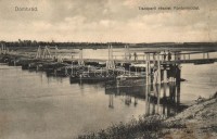 Dombrád, Cigánd-Dombrád közötti pontonhíd a Tiszán. Kiadja a Hangya szövetkezet (r)