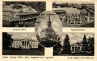 Gyömrő, Strand, fürdőzők, Református templom, Széki Teleki Tibor gróf kastély, Gróf Pálffy Géza kastély (EK)
