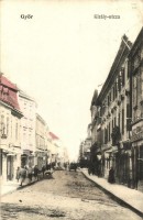 1906 Győr, Király utca, üzletek (szakadások / tears)