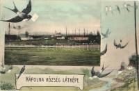 Kápolna, Látkép, fecskés művészlap, s: J. D.