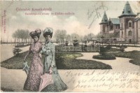 Keszthely, Balaton parti sétány és Hullám szálloda. montázslap hölgyekkel; Kiadja Nádai Ignácz (EK)