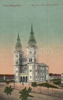 Kiskunfélegyháza, Római katolikus Szent István templom. Kiadja Vesszősi József (ázott sarok / wet corner)