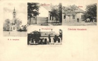 1910 Kocsér, Római katolikus templom, orvosi ház, posta, községháza