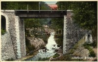 Lillafüred (Miskolc), Vízesés, kisvasút hídja. Kiadja Grünwald Ignác (EK)