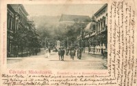 1899 Miskolc, Erzsébet tér, Kossuth szobor. Kiadja Ferenczi B. Brüder Pick (EB)
