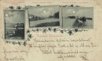 Verbász, Vrbas; Ferenc csatornai kikötő, kiadja Seidl Nándor / port, floral
