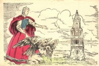 Zimony, Zemun, Ezredéves emlék, irredenta; Délvidéki Egyetemi és Főiskolai Hallgatók Egyesülete / millenium monument, irredenta art postcard s: Cs. B. (EK)