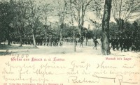 Királyhida, Bruck-újfalu; Brucker Lager; Marsch in's Lager, Verlag Hans Nachbargauer / marching soldier