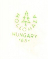 Hollóházi porcelán virágmintás bonbonier, kis tálka és kínáló, 3 db, matricás, jelzett