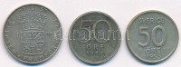 Svédország 1953TS 1Kr Ag 'VI. Gusztáv Adolf' + 1947TS-1953TS 50ö Ag (2xklf) T:2 kis patinaSweden 1953TS 1 Kronor Ag 'Gustaf Adolf VI.' + 1947TS-1953TS 50ö Ag (2xdiff) C:XF small patinaKrause KM#826, KM#825, KM#817