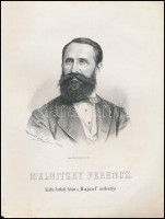 1867 Melnitzky Ferenc szobrász képe. Marastoni József munkája. / Lithographic image of Franz Melnitzky sculptor. 21x27 cm