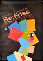 2008 Ducki Krzysztof (1957-): Re:Friss 2004-2007, Kogart kiállítási plakát, gyűrődéssel, 98x68 cm.