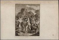 William Hogarth (1694-1764): 3 rézmetszet. Don Quixote kalandjai. Jelzettek a dúcon 19x23 cm /William Hogarth: 3 engravings of Don Quijote. 19x23 cm