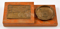Asztali cigaretta kínáló, rajta a Lánchíd képével, 23×11 cm