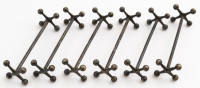 6 db alpakka késbak, h: 9 cm