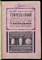 1909 Magyarországi uradalmak és gazdatisztek címtára. 1908-1909. A Magyar Gazdatisztek és Erdőtisztek Országos Egyesülete megbízásából szerkesztette: Jeszenszky Pál. Bp.,1908, 'Pátria', 4+510+2+XXXIV+2+4+10 p. Korabeli reklámokkal