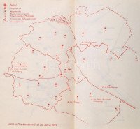 Bericht über die Tätigkeit und Verwaltung der Feuerwehr der Stadt Wien vom 1. Jänner 1920 bis 31. dezember 1929. Wien, 1930, Verlage des Gemeinderatspräsidiums,(L. Beck&Sohn-ny.), 330 p.+1 t.(kihajtható térképpel.) Egészoldalas és