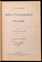 Chun Károly: Mélytengerek világa. Fordította: Dr. Szilárdy Zoltán. Magyar Földrajzi Társaság Könyvtára. Bp.,é.n., Lampel R.( Wodianer F. és Fiai), 8+280 p.+1 t. Fekete-fehér és szövegközti illusztrációkkal. Kiadói aranyozott