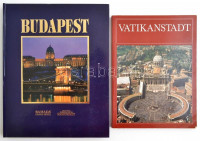 Budapest Guest Book. Bp., é.n., Blue Skies. Gazdag képanyaggal illusztrált. Angol és német nyelven. Kiadói kartonált papírkötés.+Francesco Roncalli: Vaticanstadt. Vaticana, 1989, Monumenti, Musei e Gallerie Pontificie. Német nyelven.