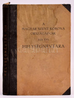 A magyar korona országainak helységnévtára 1928. Csonka Magyarország helységnévtára. 138p. Korabeli, foltos félvászon kötésben