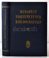 Budapest Történetének Bibliográfiája. IV. kötet. 1686-1950. Társadalom. Szerk.: Dr. Zoltán József, Dr. Berza László. Bp.,1965, Fővárosi Szabó Ervin Könyvtár. Kiadói aranyozott egészvászon-kötés.