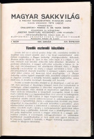 1931 Magyar Sakkvilág. XVI. évf. 1-12 sz. A Magyar Sakkszövetség hivatalos lapja. Szerk.: Tóth László. Kecskemét, Első Kecskeméti Hírlapkiadó és Nyomda Rt., 324 p.+2 t.+24 sztl. lev. Az eredeti címlapokat bekötötték hátulra.