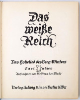 Luther, Carl J.: Das weiße Reich. Das Hohelied des Berg-Winters. Berlin, é. n., Verlag Ludwig Simon. Kicsit kopott vászonkötésben, egyébként jó állapotban.