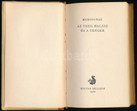 Hemingway, Ernst: Az öreg halász és a tenger. Fordította: Ottlik Géza. Kondor Béla egészoldalas illusztrációval. Bp., 1962, Magyar Helikon. Kiadói félbőr-kötésben, kissé kopott, kissé foltos borítóval. Megjelent 2050 példányban.
