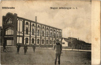 Békéscsaba, Magyar Műbútorgyár, kerékpáros. Kiadja Engel Miksáné és Társa (fl)