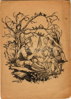 Cserkész művészlap / Hungarian scout art postcard s: Márton L.  (EB)