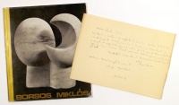 BORSOS Miklós (1906-1990) szobrász levele Debrőczi Tibor (1915-1975) orvosnak „Kedves Panka, Tibor” megszólítással.