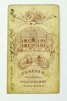 [VERESS Ferenc (1832-1916) műtermi felvétele: Gróf Teleki Gézáné szász népviseletbe öltözött fényképe.]