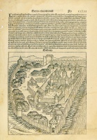 [Szabács képzeletbeli látképe. Ősnyomtatvány-lap, 1493.]