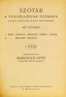 Különös tekintettel az étlap helyesírására 1-2 rész. 1. Francia-magyar-német-angol. 2. Konyhaszótár magyar-francia.