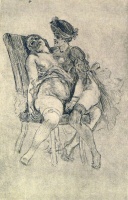 PRUDHOMME, Joseph: Die Lesbierinnen. Ein Dialog. Erste und vollständige Übertragungnach der französischen Originalausgabe von Paul Marein [d.i. Paul Wertheimer]. Mit neun Radierungen von Felicien Rops.