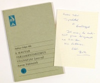 PADÁNYI-GULYÁS Béla: A magyar parlamentarizmus végnapjai (1945-49). Dedikált.