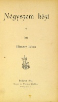 BÁRSONY István: Négyszem közt. [Elbeszélések.] Első kiad.