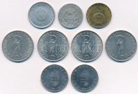 1950. 1Ft Al + 1967. 1Ft Al + 1970. 2Ft Cu-Zn + 1971-1972. 10Ft Ni (4x) + 2001. 10Ft Cu-Ni (2x) T:1-,2 patina