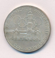 Ausztria 1976. 100Sch Ag 'Téli Olimpia Innsbruck' T:2 Austria 1976. 100 Schilling 'Winter Olympics Innsbruck / Building and Olympic logo' C:XF Krause KM#2927