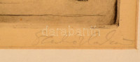 Szabó Vladimir (1905-1991): Festő, rézkarc, papír, jelzett, paszpartuban, üvegezett fa keretben, 31×26,5 cm