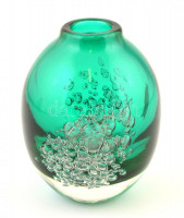 Schwott Zwiesel fújt kis váza, jelzett, hibátlan, m: 14 cm