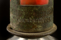 Szegedi Vendéglősök Szikvízgyára régi szódásüveg, m: 28 cm
