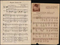 1919-1941 Vegyes nyomtatván tétel, 4 db: kotta, Előre képes hetilap VI. évf. 28. sz., Ferences Közlöny 1925 11. sz.