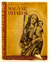 Rados Jenő: Magyar oltárok. Bp., 1938, Királyi Magyar Egyetemi Nyomda. Szövegközti és egészoldalas fekete-fehér illusztrációkkal. Kiadói aranyozott gerincű félbőr-kötésben. Jó állapotban. Papír védőborítóval (szakadások)