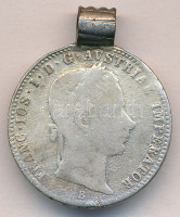 1858B 1/4Fl Ag 'Ferenc József' T:3 füllel