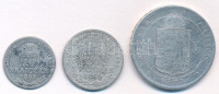 1869KB 10kr Ag 'Magyar Királyi Váltó Pénz' + 20kr Ag 'Magyar Királyi Váltó Pénz' + 1879KB 1Ft Ag 'Ferenc József / Középcímer' Körmöcbánya T:2-,3