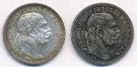 1915KB 1K Ag 'Ferenc József' (2x) T:1- patina Adamo K5.1