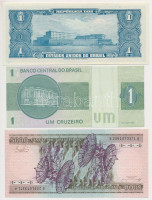 Brazília 1943-1975. 1C (2xklf) + 1987-1990. 100C (2xklf) + 1990. 200C + 1984. 5000C T:IBrasil 1943-1975. 1 Cruzeiro (2xdiff)+ 1987-1990. Cruzados (2xdiff) + 1990. 200 Cruzados + 1984. 5000 Cruzeiros C:UncKrause KM#132 KM#191A KM#202 KM#228